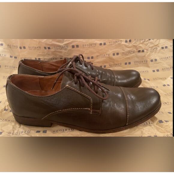 Bed|Stu Cobbler Series Distressed Brown Leather Classic Cap Toe Oxfords USA 10M main image 6